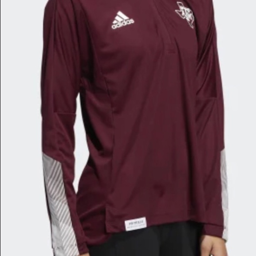 Women’s Adidas Aggie’s Texas A&M Long Sleeve Quarter-zip Knit